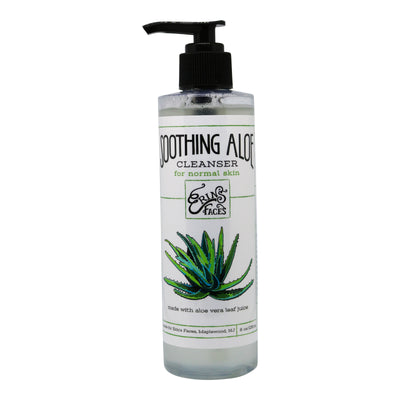 vegan soothing aloe cleanser in an 8oz bottle for hydration