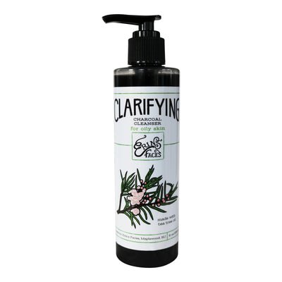 8 oz bottle of the clarifyng charcoal cleanser with a pump