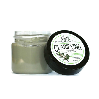 1oz travel size green clay mask skincare product