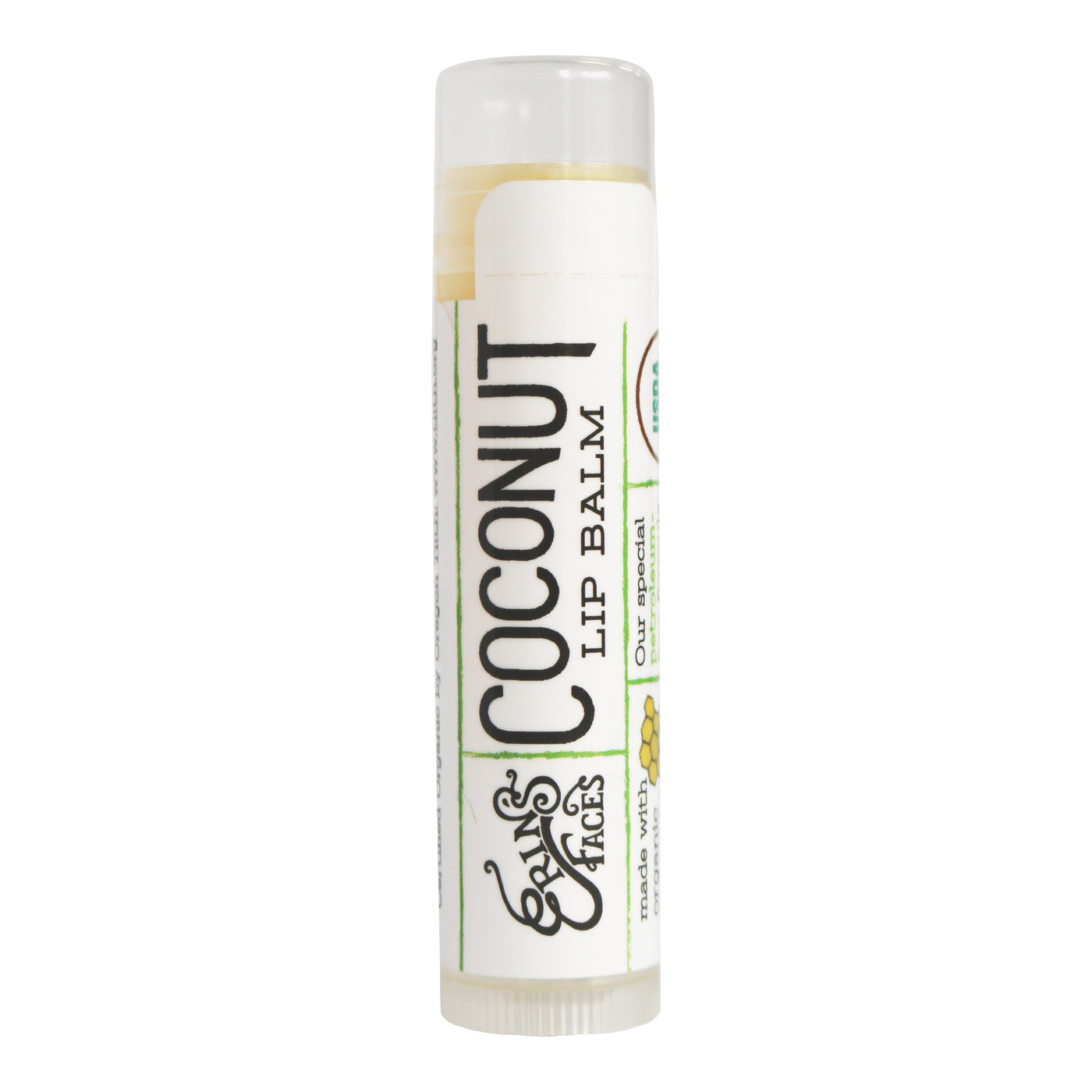 organic hydration lip balm in the scent coconut