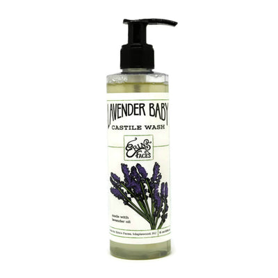 8oz bottle of the lavender baby wash with a pump lid