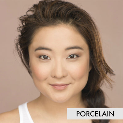 woman wearing the porcelain liquid foundation makeup product