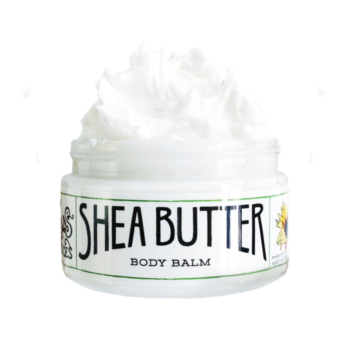 opened 8oz jar of the shea butter body balm moisturizer
