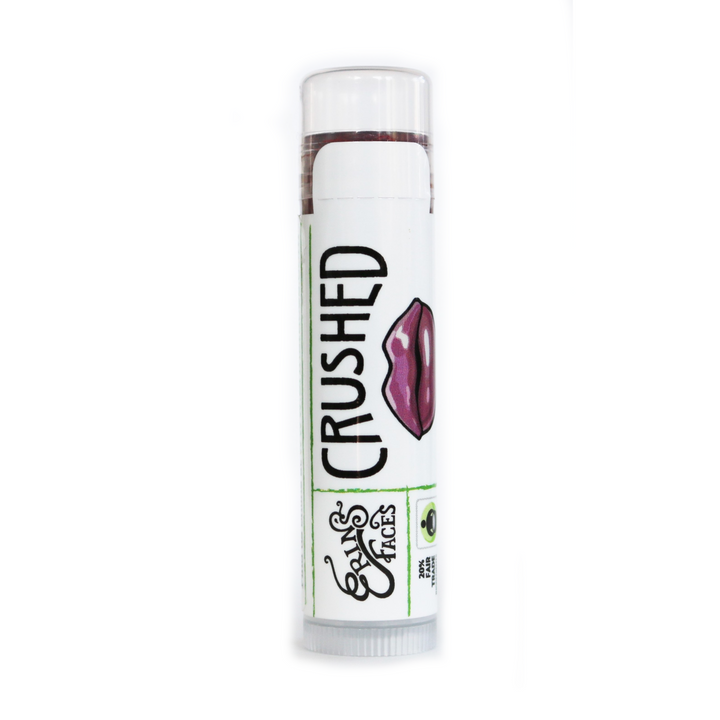 tinted lip balm color crushed in a closed tube